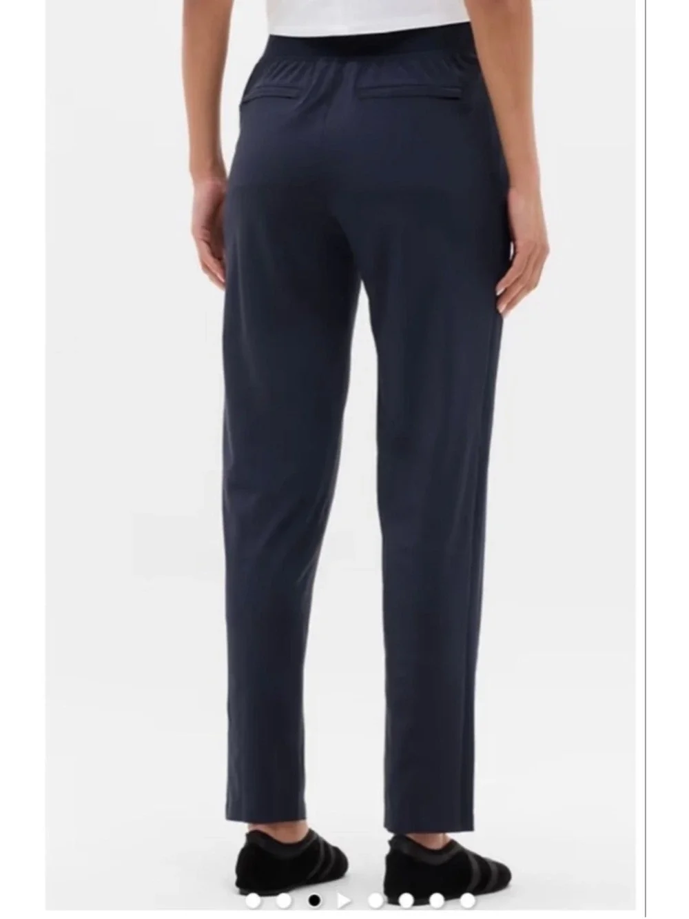 Athleta Navy Ankle-Length Straight-Leg Pants